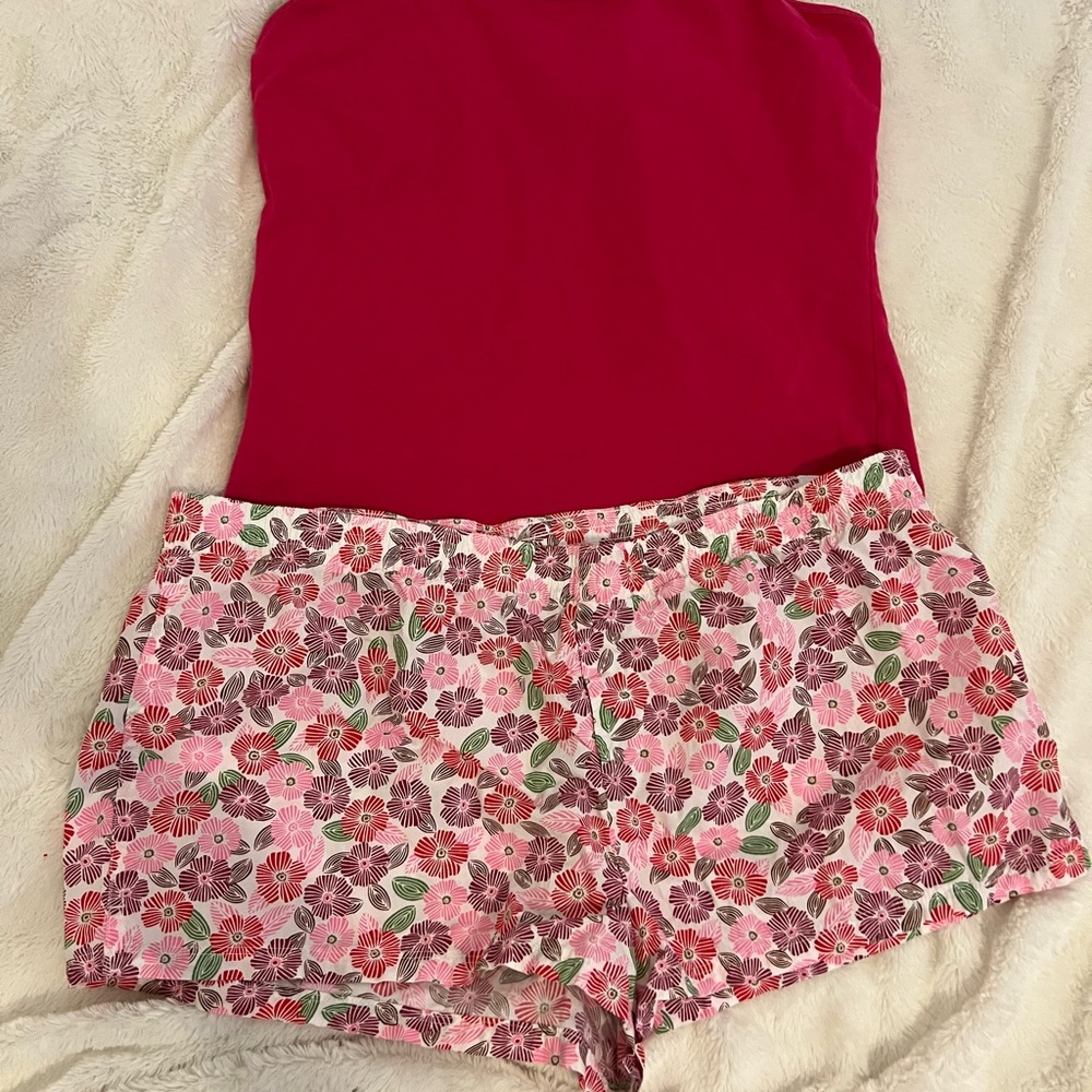 Red Top and Floral Shorts Set AE & Frederick’s of Hollywood bundle NWT
